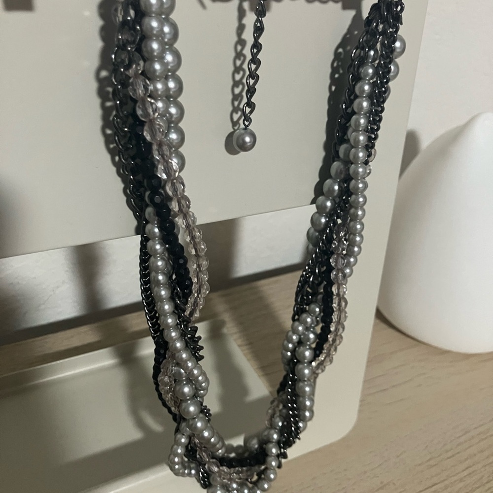 Silpada Black and Silver Multi-Strand Necklace
